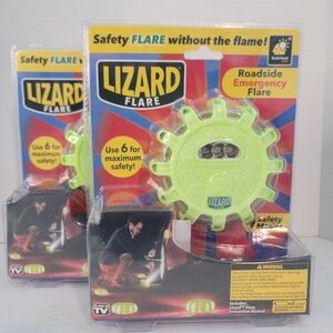 SALE! New LIZARD FLARE Bulbhead LED ROAD HAZARD AUTO SAFETY FLARE 2pk